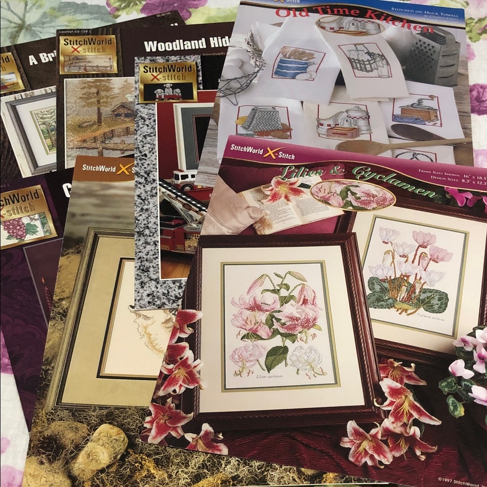 StitchWorld Cross Stitch Patterns 8 charts Booklets new